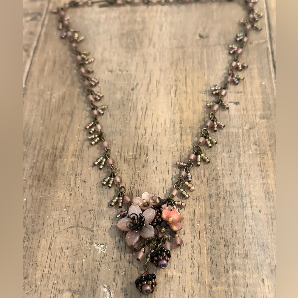 Colleen Toland candy pink necklace and earrings